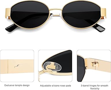 Retro Oval Sunglasses for Women Trendy Classic Shades UV400 Protection