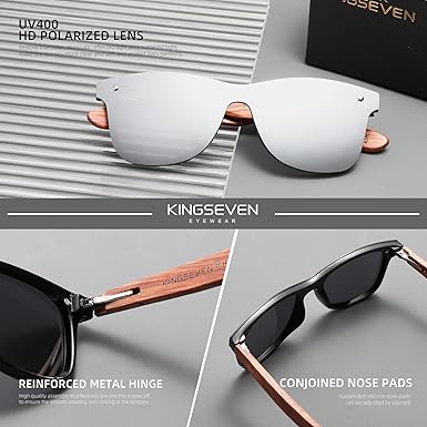 Wooden Sunglasses Polarized UV 400 Protection Mirrored Lenses Ultra Light Bubinga Frame