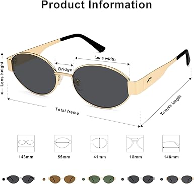 Retro Oval Sunglasses for Women Trendy Classic Shades UV400 Protection