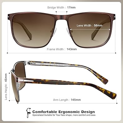 Metal Men's Sunglasses Polarized Retro Elites Style, Durable Al-Mg Large Frame, Driving Golf Glasses
