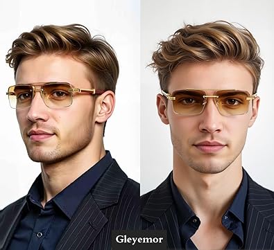 Mens Sunglasses Fashion Rimless Rectangle Sunglasses Square Frameless Sunglasses for Men