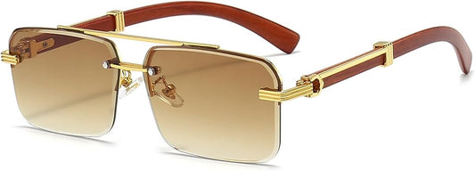 Mens Sunglasses Fashion Rimless Rectangle Sunglasses Square Frameless Sunglasses for Men