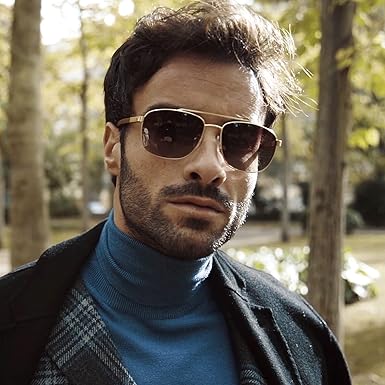 Aviator Wood Polarized Sunglasses for Men 100% UV Protection Fishing Driving Golf