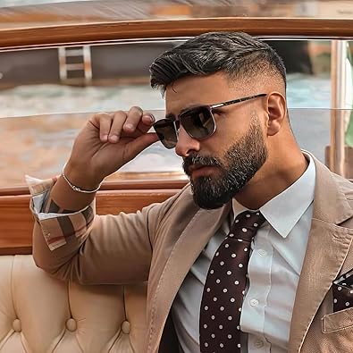 Metal Men's Sunglasses Polarized Retro Elites Style, Durable Al-Mg Large Frame, Driving Golf Glasses