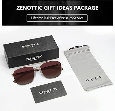 Aviator Wood Polarized Sunglasses for Men 100% UV Protection Fishing Driving Golf